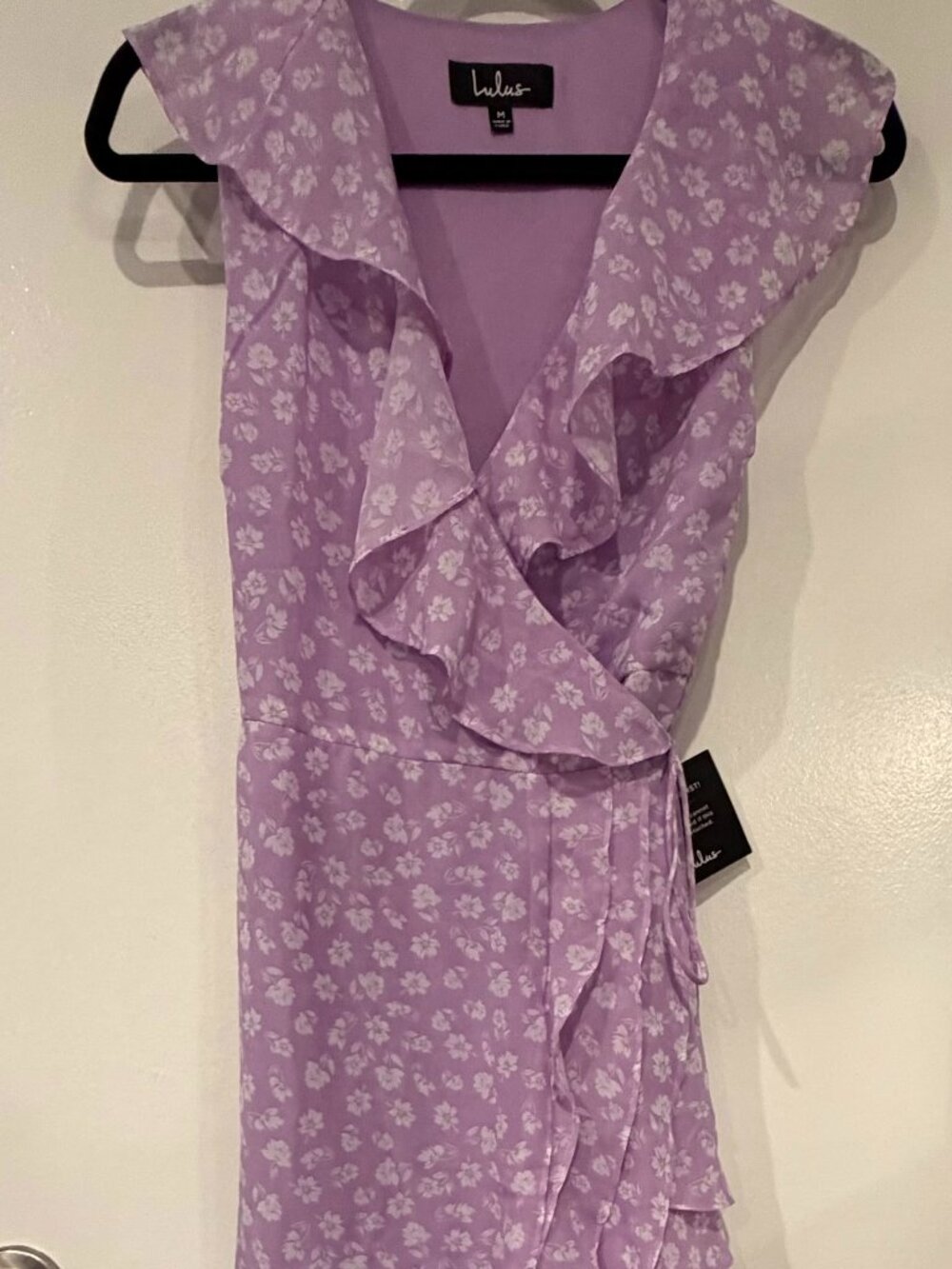 NWOT Lavender Floral High Low Wrap Maxi Dress
